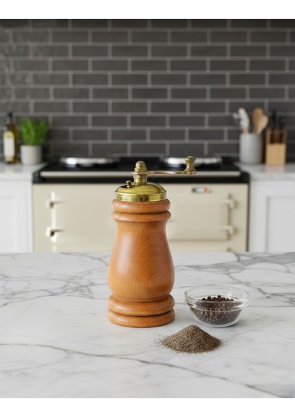 El Yapımı Ahşap Karabiber Değirmeni Öğütücü (5CMX13CM)