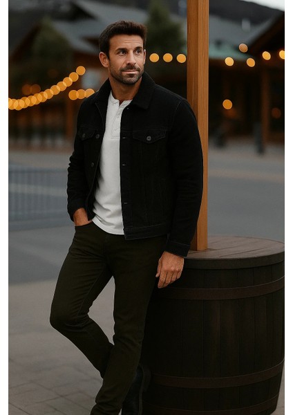 Erkek Kışlık Kalın Günlük Içi Kürk S.siyah Kot Ceket fırsatları