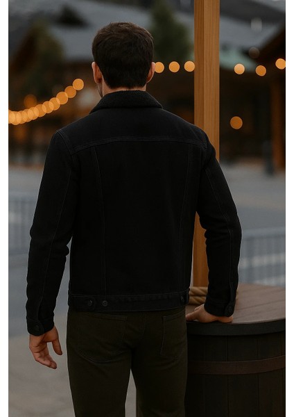 Erkek Kışlık Kalın Günlük Içi Kürk S.siyah Kot Ceket indirimleri