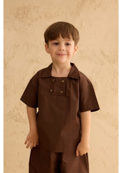 Çift Düğmeli Gömlek Kahverengi fiyatları