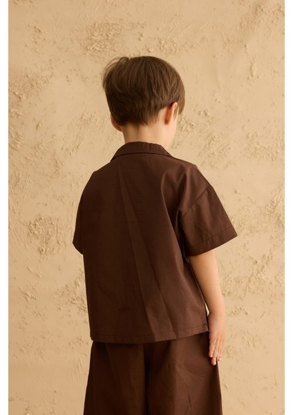 Çift Düğmeli Gömlek Kahverengi fırsatları