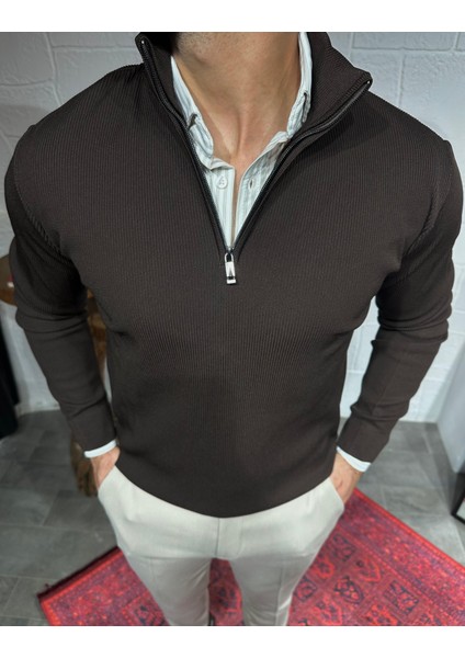 Özel Tasarım Fermuar Detaylı Uzun Kollu Triko modelleri