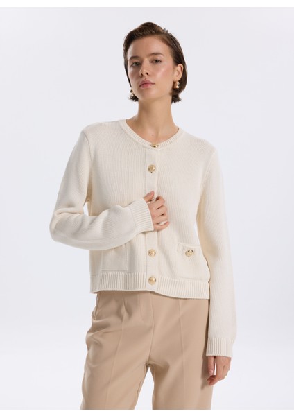 Ekru Kadın Hırka F5WL-HRK0420