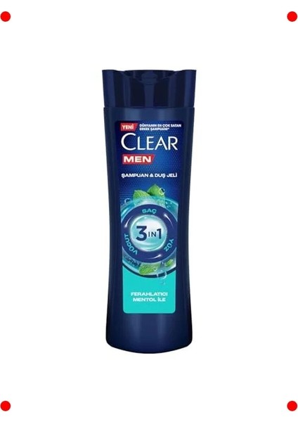 3'ü 1 Arada Mentollü Şampuan ve Duş Jeli - 350 ml