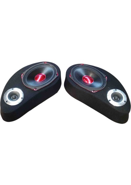 Polyesterli Boş Pandizot Oval Hoparlör 10 cm Tweeter Yuvalı Siyah Mdf (2 Adet Sağ ve Sol ) fiyatları