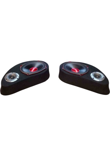 Polyesterli Boş Pandizot Oval Hoparlör 10 cm Tweeter Yuvalı Siyah Mdf (2 Adet Sağ ve Sol ) modelleri