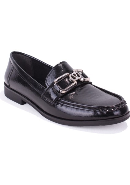 DZA07-6826186 Siyah Rugan Günlük Loafer Kadın Ayakkabı