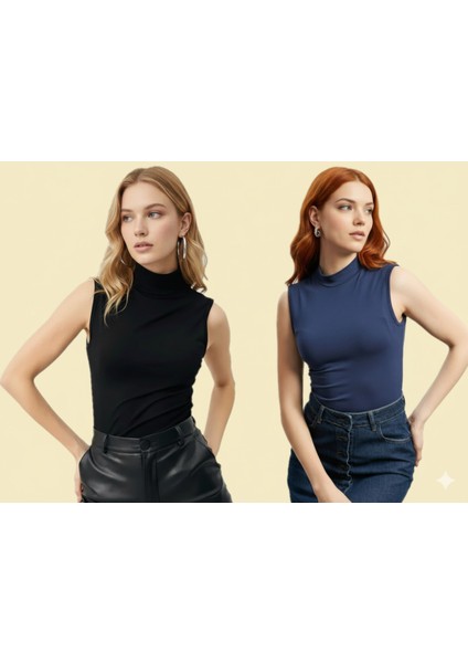 Sıfır Kollu 2'li Kadın Balıkçı Yaka Badi