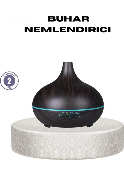 550 ml Ultrasonik Uçucu Yağ Difüzörü 7 Renk LED Işıklı ve Zaman Ayarlı