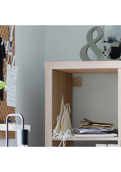 Kallax Açık Raf Ünitesi Ağartılmış Meşe Görünümlü 77 x 77 cm Çekmeceli indirimleri