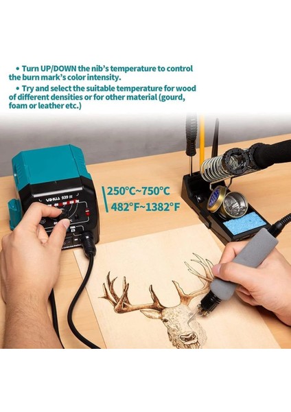 WH-939-3 Ahşap Yakma Istasyonu Çift Kollu - 20UÇLU fırsatları