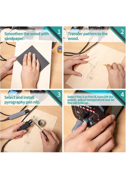 WH-939-3 Ahşap Yakma Istasyonu Çift Kollu - 20UÇLU indirimleri