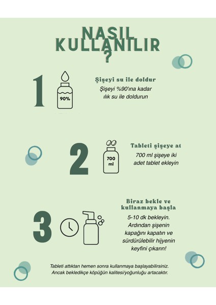 Köpük Sabun Başlangıç Seti | Yeşil Sabunluk (700 Ml) + 2 Tablet, 700 ml Sabun Üretir modelleri