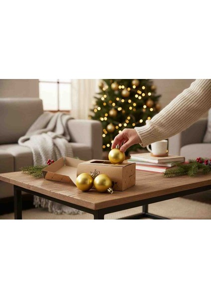 Yılbaşı Süs Topları 6 Ad 4 cm Mat Sarı fiyatları