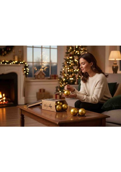 Yılbaşı Süs Topları 6 Ad 4 cm Mat Sarı fırsatları