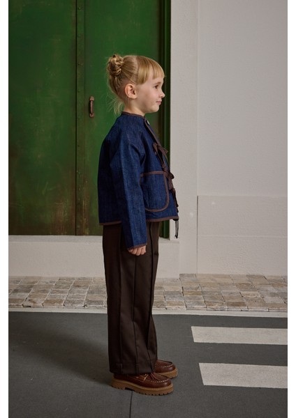 Bağcıklı Denim Ceket Koyu Mavi fiyatları