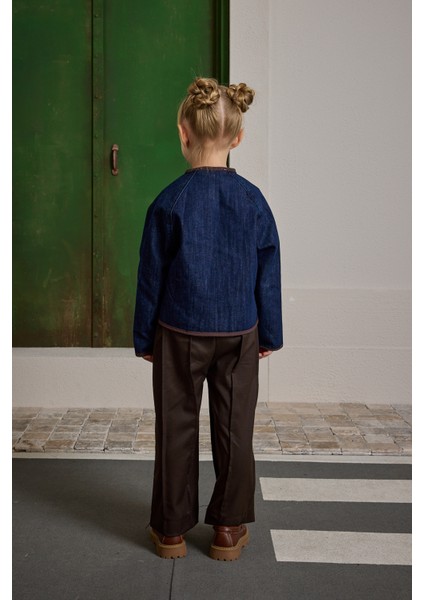 Bağcıklı Denim Ceket Koyu Mavi modelleri