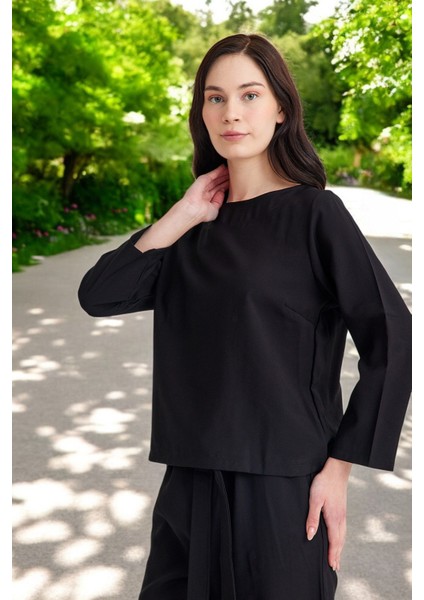 Yazlık Beli Kemerli Alt Üst Şık Keten Takım