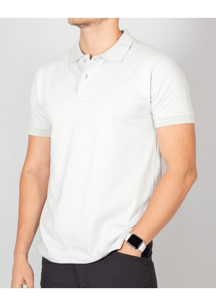 Erkek Beyaz Slim Fit Polo Yaka T-Shirt fiyatları