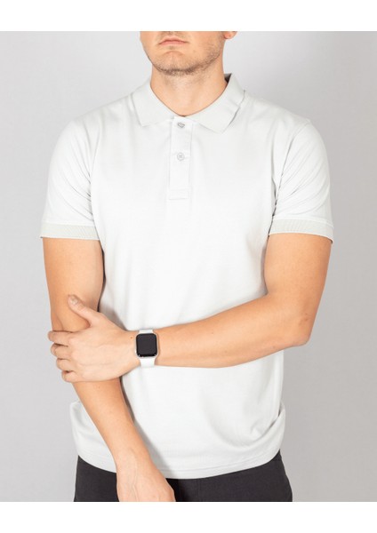 Erkek Beyaz Slim Fit Polo Yaka T-Shirt modelleri