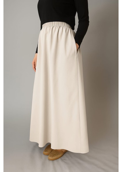 gümüş collectıon , gabaradin etek, etek ,ekru