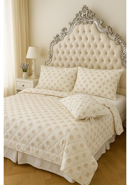 Goldroom Yün Yorgan %100 Ingiliz Yünü Dolgulu Çift Kişilik 4 Parça Yorgan Seti