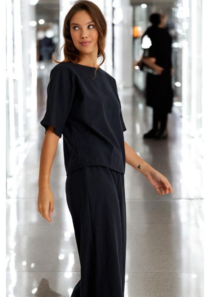 Yazlık Kısa Kol Alt Üst Keten Takım