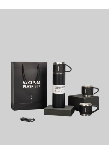 500 ml Isı Korumalı Çelik Termos ve Bardak Seti | Silikon Tabanlı Şık ve Prati - F512K077-U71 fiyatları