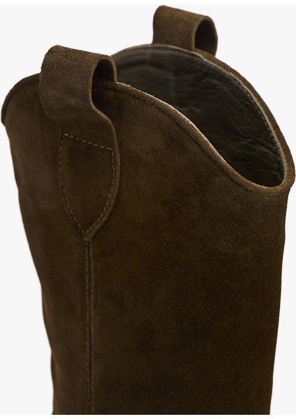 Kadın Süet Deri Uzun Western Kovboy Çizme – Topuklu Deri Çizme indirimleri