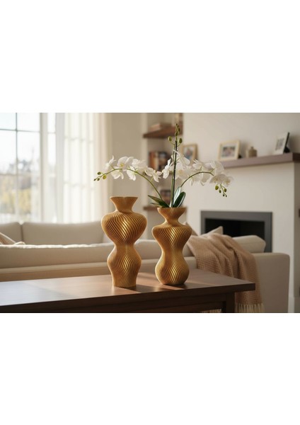 Modern Dekoratif Vazo, Family Birlik Dekorasyonu Gold-Bakır 2'li fırsatları