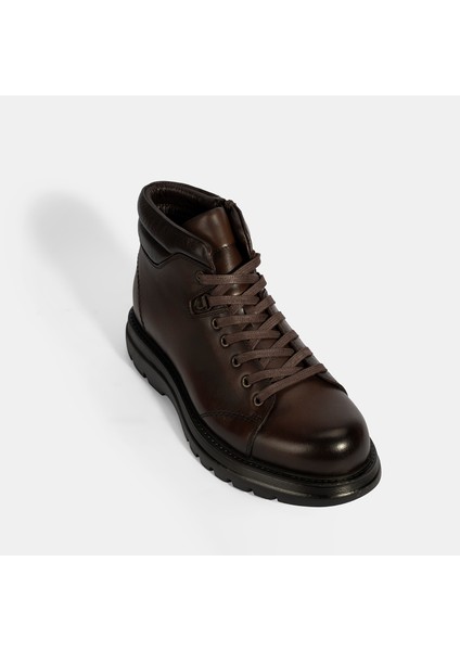 Erkek Kahve Bağcıklı Deri Bot indirimleri