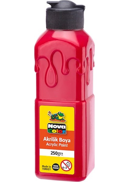 Nova Color Akrilik Boya 250 gr Kırmızı NC-3011