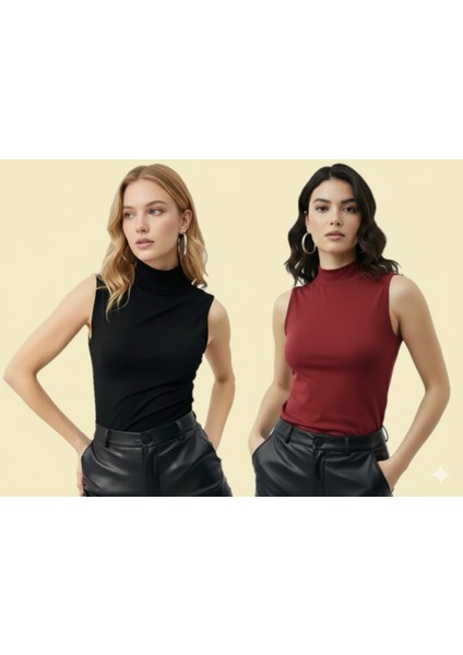 Sıfır Kollu 2'li Kadın Balıkçı Yaka Badi