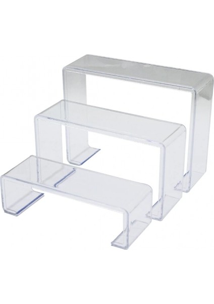 Poşetli 3 Boy Merdiven Teşhir Ayak Yükseklik: 6-11.5-16.5cm Derinlik: 6.5cm En: 19.5-20.5-21.5cm (K95)