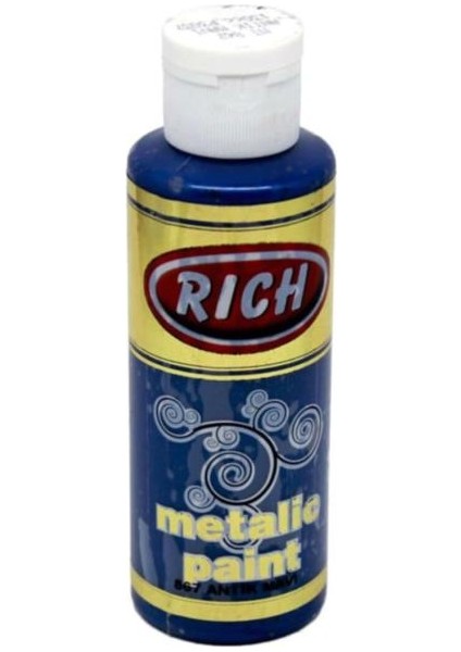 Rich Akrilik Boya Metalik 120 cc Antik Mavi 0867