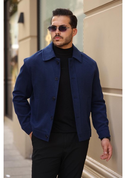 Kaşe Kumaş Düğmeli Ceket