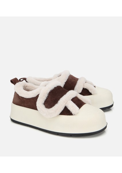 01AYH316800A480 KADIN Süet Deri Kahverengi Kürklü Kalın Bantlı Spor Ayakkabı fiyatları