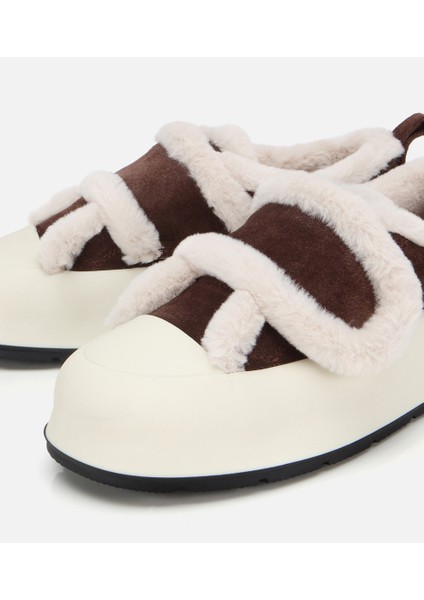 01AYH316800A480 KADIN Süet Deri Kahverengi Kürklü Kalın Bantlı Spor Ayakkabı modelleri