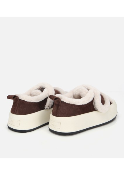 01AYH316800A480 KADIN Süet Deri Kahverengi Kürklü Kalın Bantlı Spor Ayakkabı fırsatları