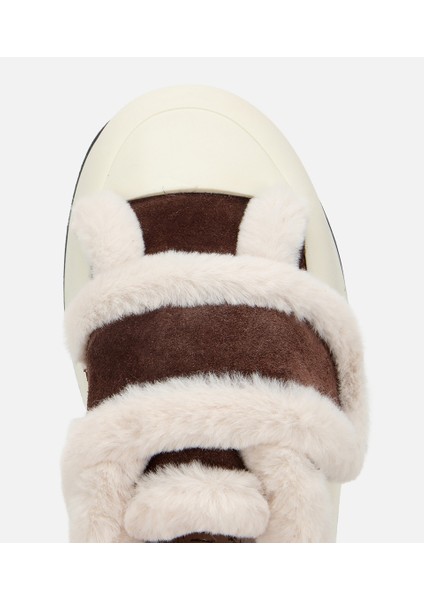 01AYH316800A480 KADIN Süet Deri Kahverengi Kürklü Kalın Bantlı Spor Ayakkabı indirimleri