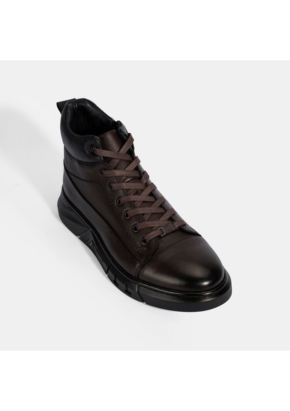 Erkek Kahve Bağcıklı Deri Bot indirimleri