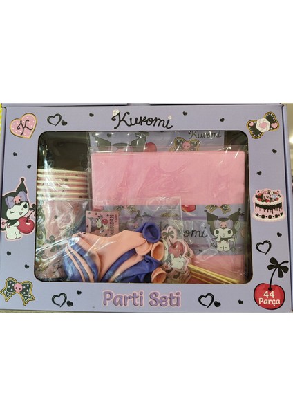 Kuromi Figürlü 44 Parça Doğum Günü Parti Paketi