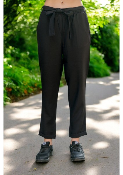 Yazlık Beli Kemerli Alt Üst Şık Keten Takım