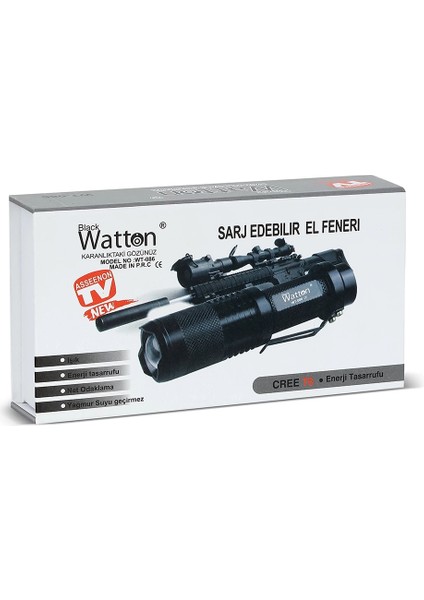 Orjinal 800 Lümen T6 Şarjlı El Feneri WT-086 modelleri