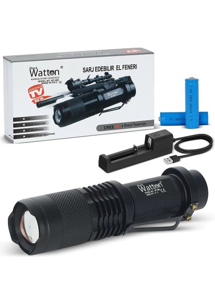 Orjinal 800 Lümen T6 Şarjlı El Feneri WT-086 fırsatları