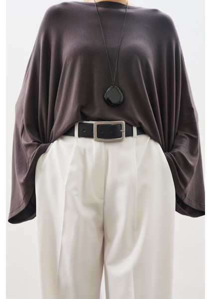 Pelerin Tarz Bluz Antrasit