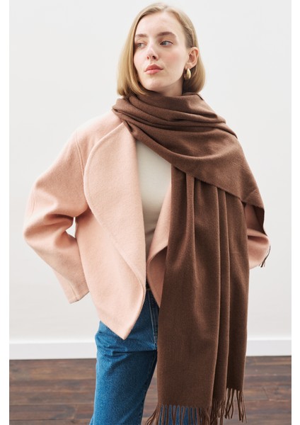 Kaşmir Dokulu Şal Kahverengi