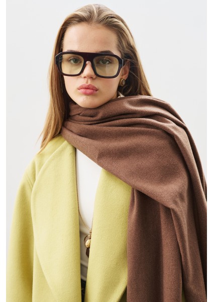 Kaşmir Dokulu Şal Kahverengi