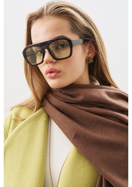 Kaşmir Dokulu Şal Kahverengi