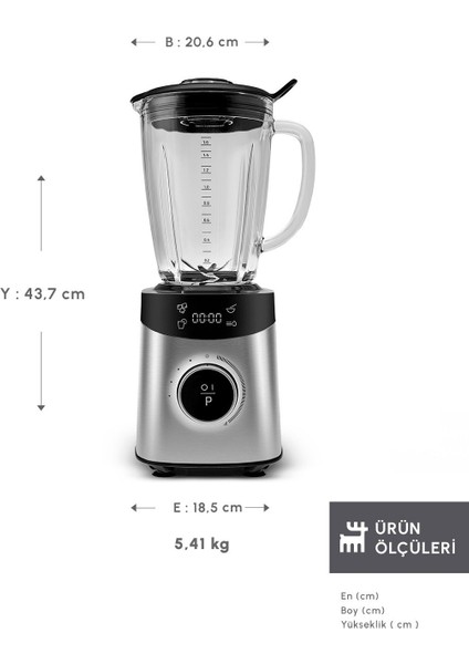 1800W Dijital Ekranlı Inox Paslanmaz Gövde 1,8 Litre Smoothıe Blender fiyatları